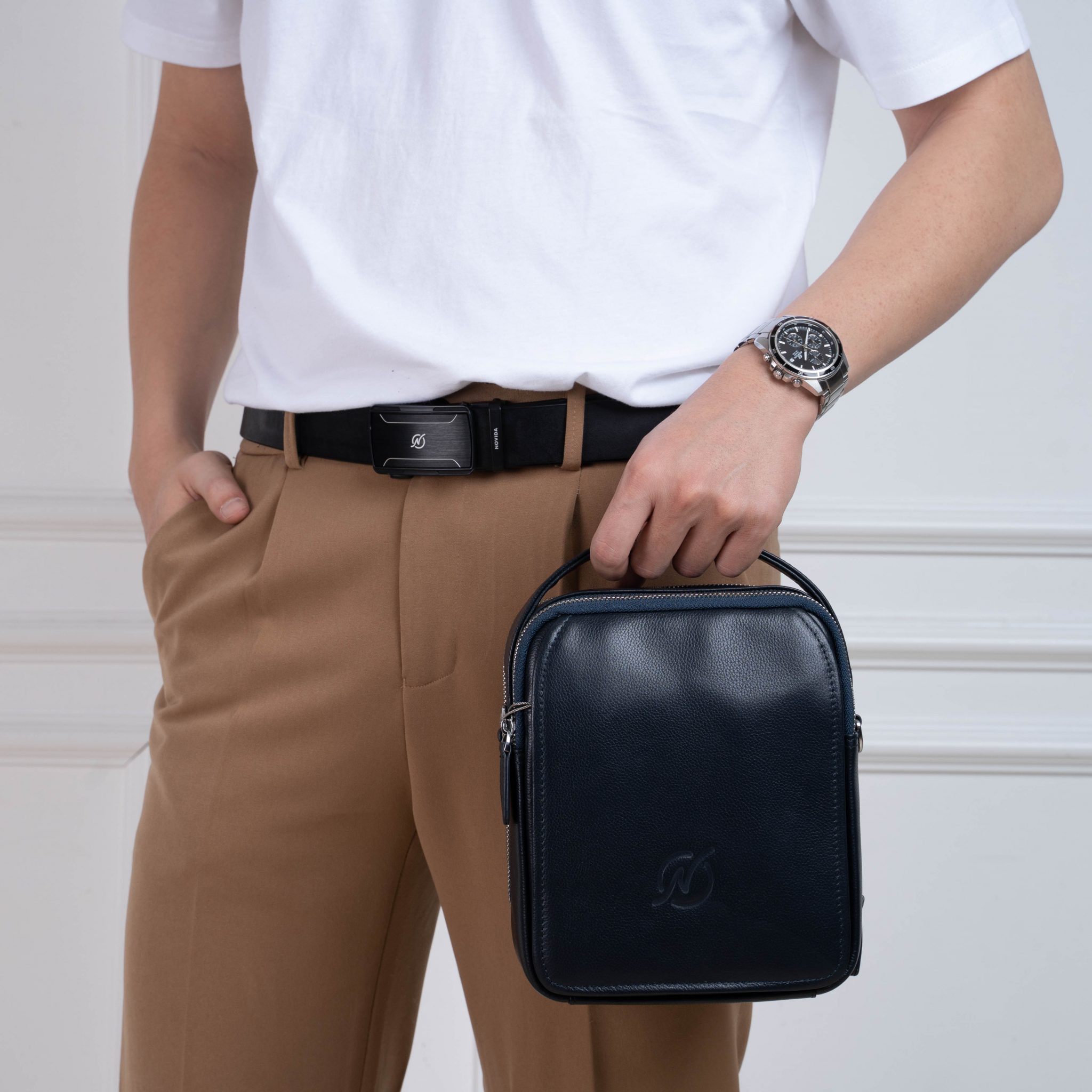 Túi Nam Da Bò Vuông Cao Cấp Novida T041 - Ảnh 5