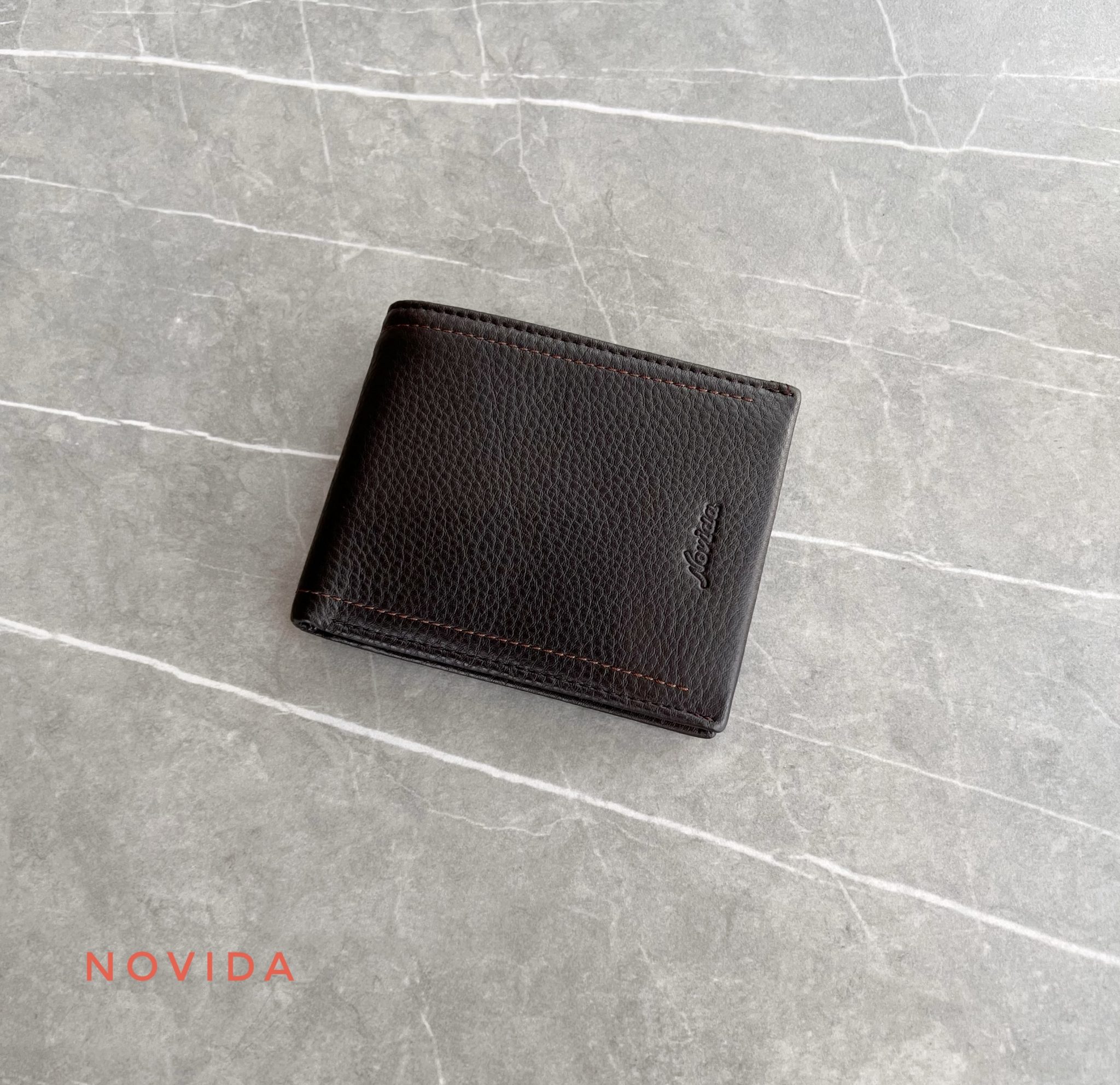 Ví Nam Da Bò Cao Cấp Kiểu Ngang (Màu Nâu Đen) - Ảnh 3
