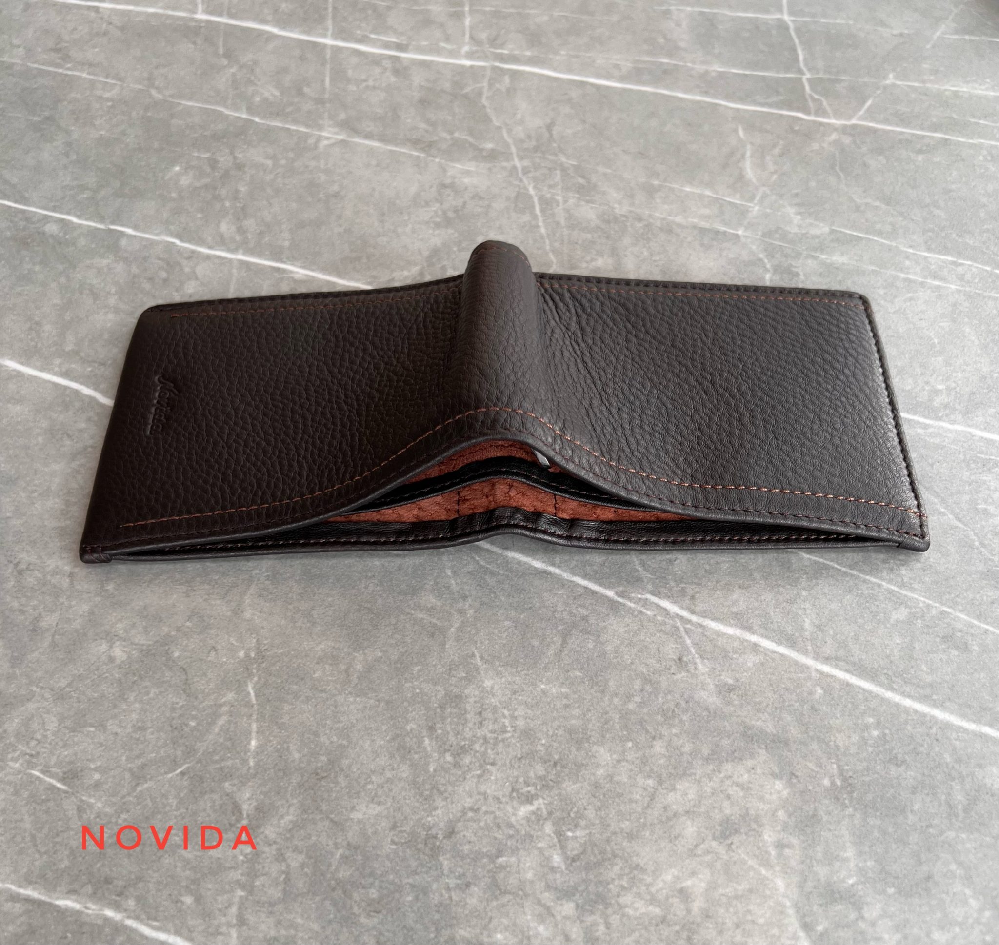 Ví Nam Da Bò Cao Cấp Kiểu Ngang (Màu Nâu Đen) - Ảnh 6